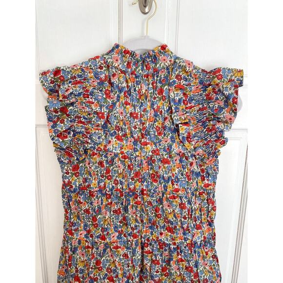 SEA NEW YORK Tuckernuck Multi Hanna Park Liberty Flutter Sleeve Cotton Dress XS - Picture 15 of 16